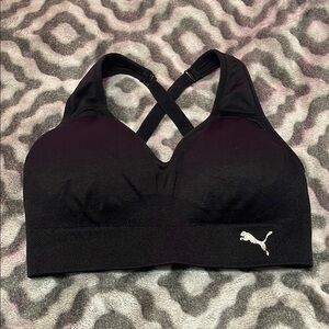 Puma Black Sports Bra with Criss-Cross Straps